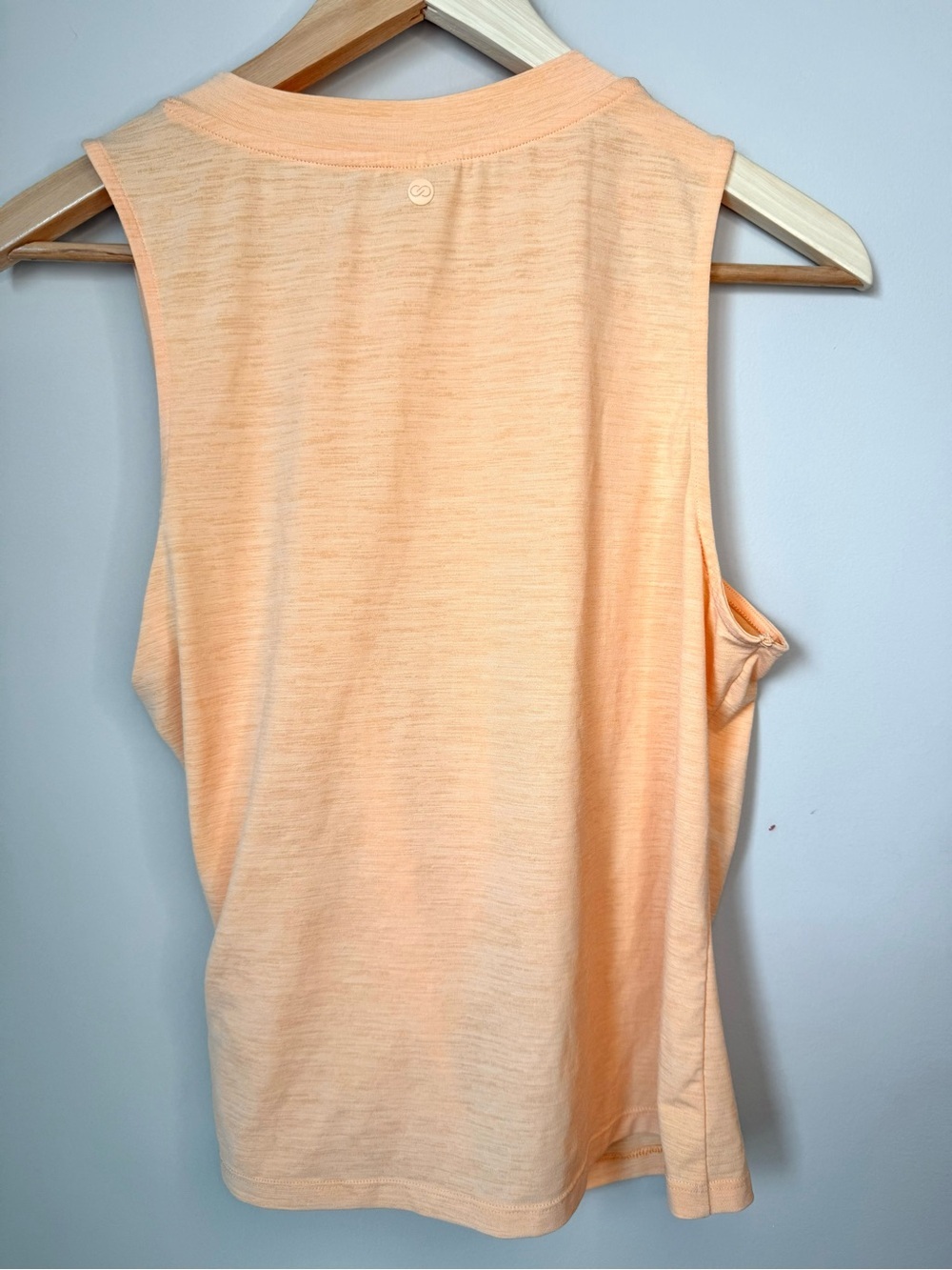 Calia Heathered Orange Workout Tank with Gathers for Flattering Fit - Picture 3 of 3